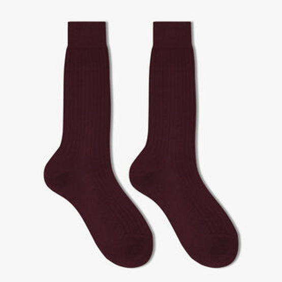 Men K0030 Cotton 510 Socks_Mid - Burgundy