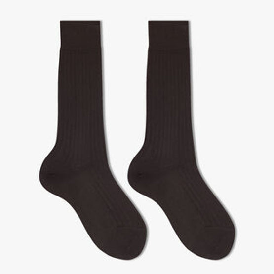 Men K0030 Cotton 810 Socks_Mid - Marron Fonce