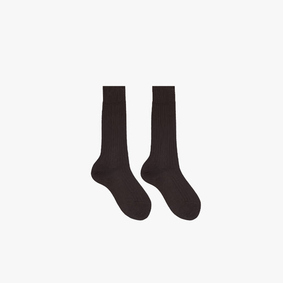 Men K0030 Cotton 810 Socks_Mid - Marron Fonce
