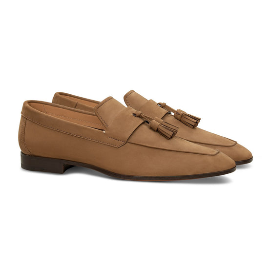 Men S5852 Nubuck Tassels Light Brown - Light Brown