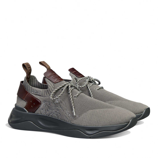 Men S6011 Knit+Lagoon + Scr Embroidery Grey - Grey