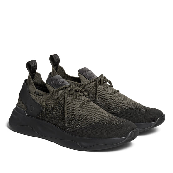 Men S6011 Knit+Lag+Scr Grad Dark Black/Green - Gradiant Dark Black + Green