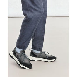 Men S6011 Knit+Lag+Scr Embr Grad Gray+Black - Gradient Grey + Black