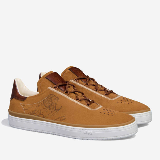 Men S6196 Suedine Fabric Scr + Lagoon Brown - Brown