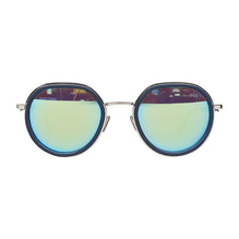 Men Sun Centaury Metal+Navy Leath Azure Lens - Navy + Azure