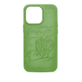 Men Iphone 14 Pro Case Vn Scritto Olive - Olive.