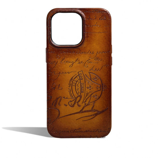 Men Iphone 15 Pro Case Vn Scritto Ice Gold - Ice Gold